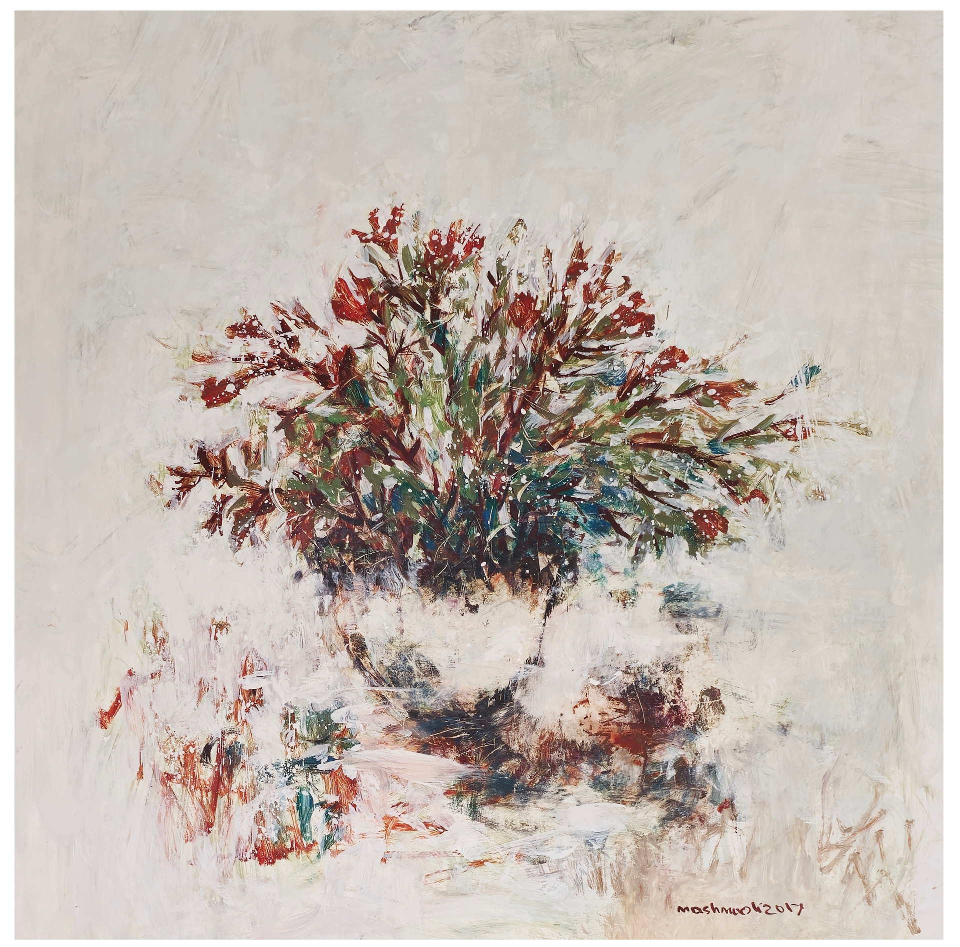 Flowerpot Series (Goldan) V, Oil on cardboard, 2017