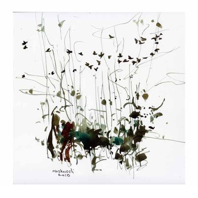 نقاشی مجموعه گاوها اثر جلالالدین مشمولی - 23 × 23 cm، 2015 | COW Series (Gavha) No. 3, Ink on Paper, 23 × 23 cm, 2015 — Jalaleddin Mashmooli Contemporary Iranian Painting نقاشی مجموعه گاوها اثر جلالالدین مشمولی - 23 × 23 cm، 2015 | COW Series (Gavha) No. 3, Ink on Paper, 23 × 23 cm, 2015 — Jalaleddin Mashmooli Contemporary Iranian Painting