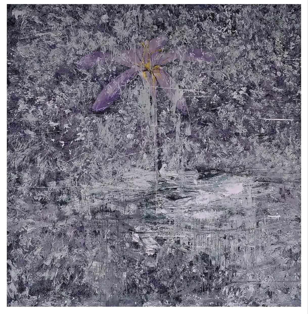 Flowerpot Series (Goldan) No. 4, Acrylic on Canvas, 2021