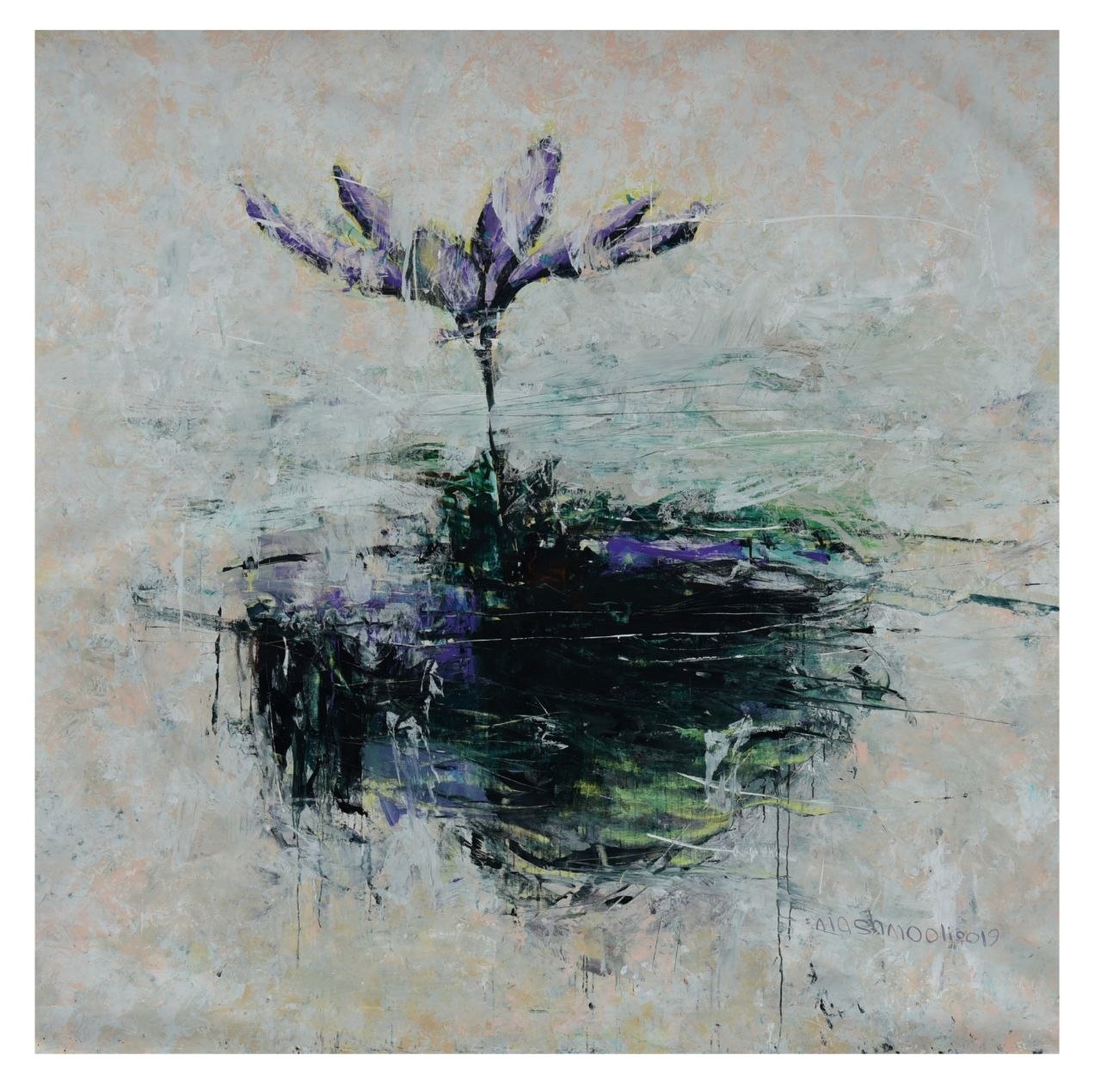 Flowerpot Series (Goldan) No. 1, Acrylic on Canvas, 2019