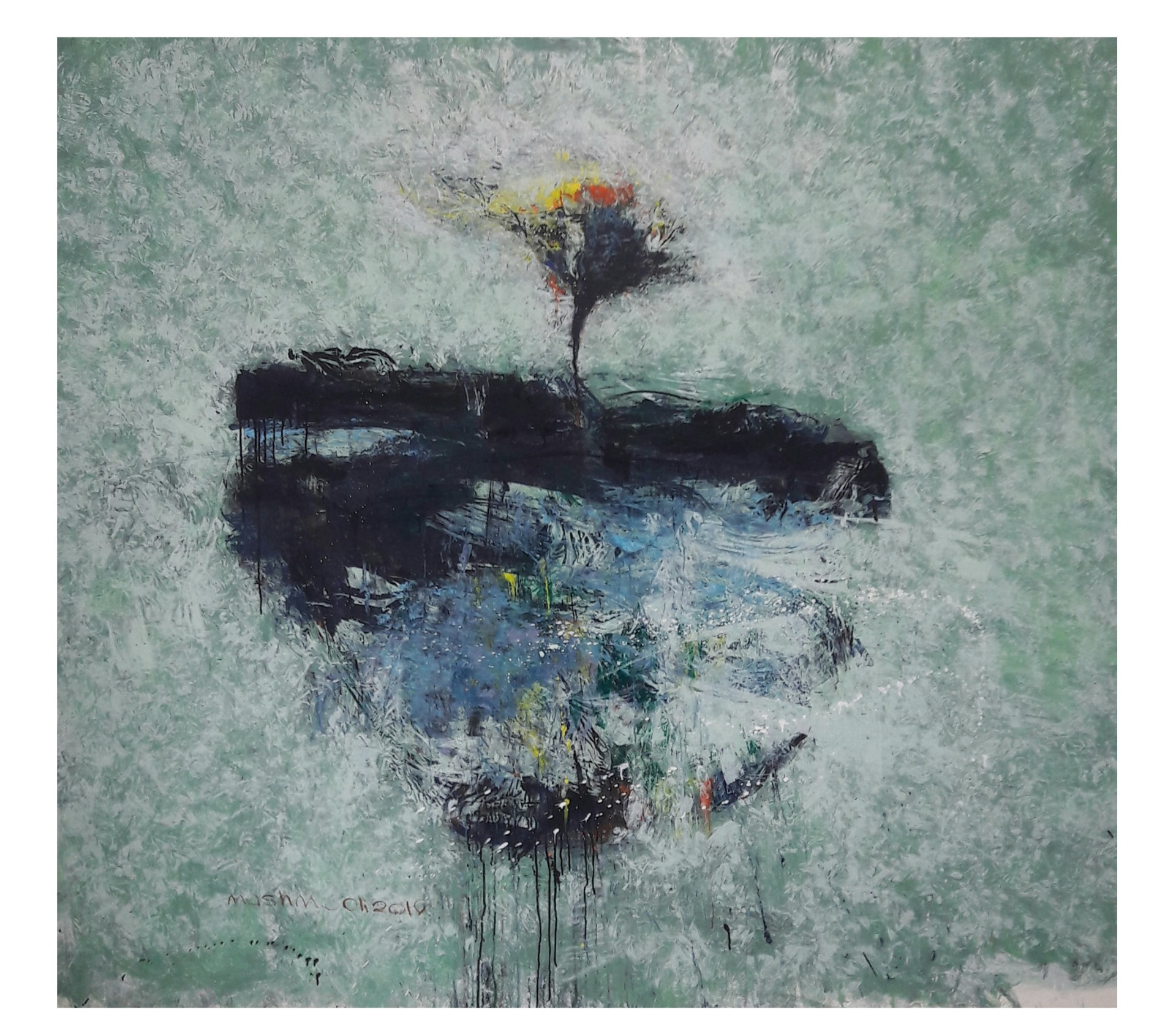 Flowerpot Series (Goldan) II, Acrylic on canvas, 2019