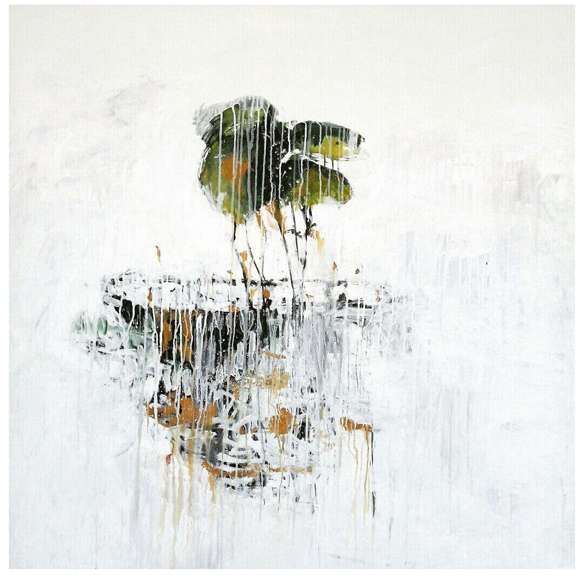 Flowerpot Series (Goldan) VII, Oil on cardboard, 2017